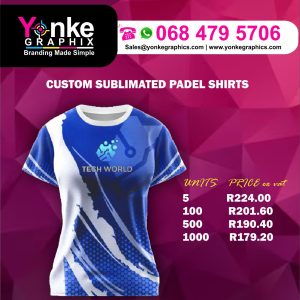 Custom Sublimated Padel Shirts